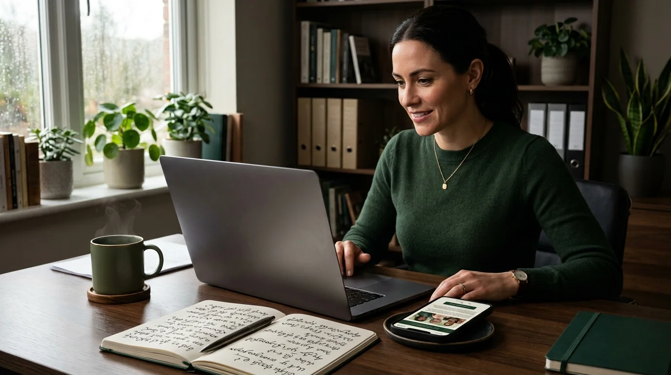 Nonprofit email marketing professional creating donor communications on a laptop