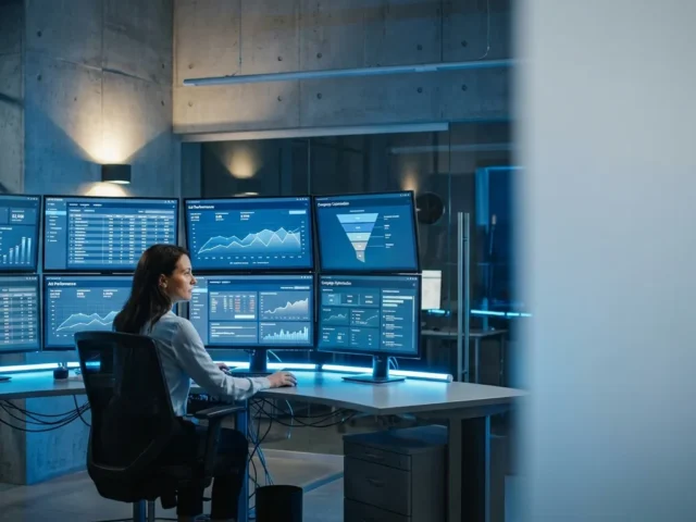 digital marketing analytics team reviewing campaign performance dashboards