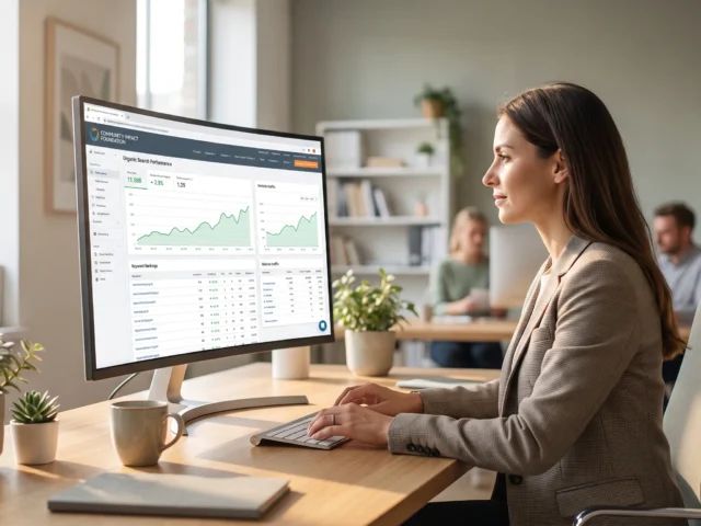 nonprofit SEO analytics team analyzing organic search performance