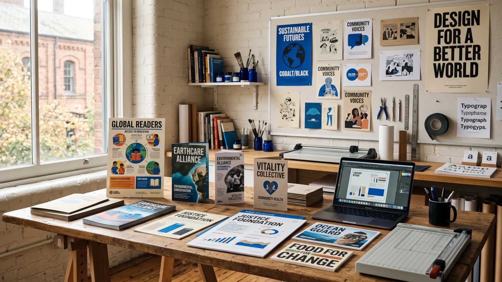 nonprofit brand identity design case study with educational campaign materials