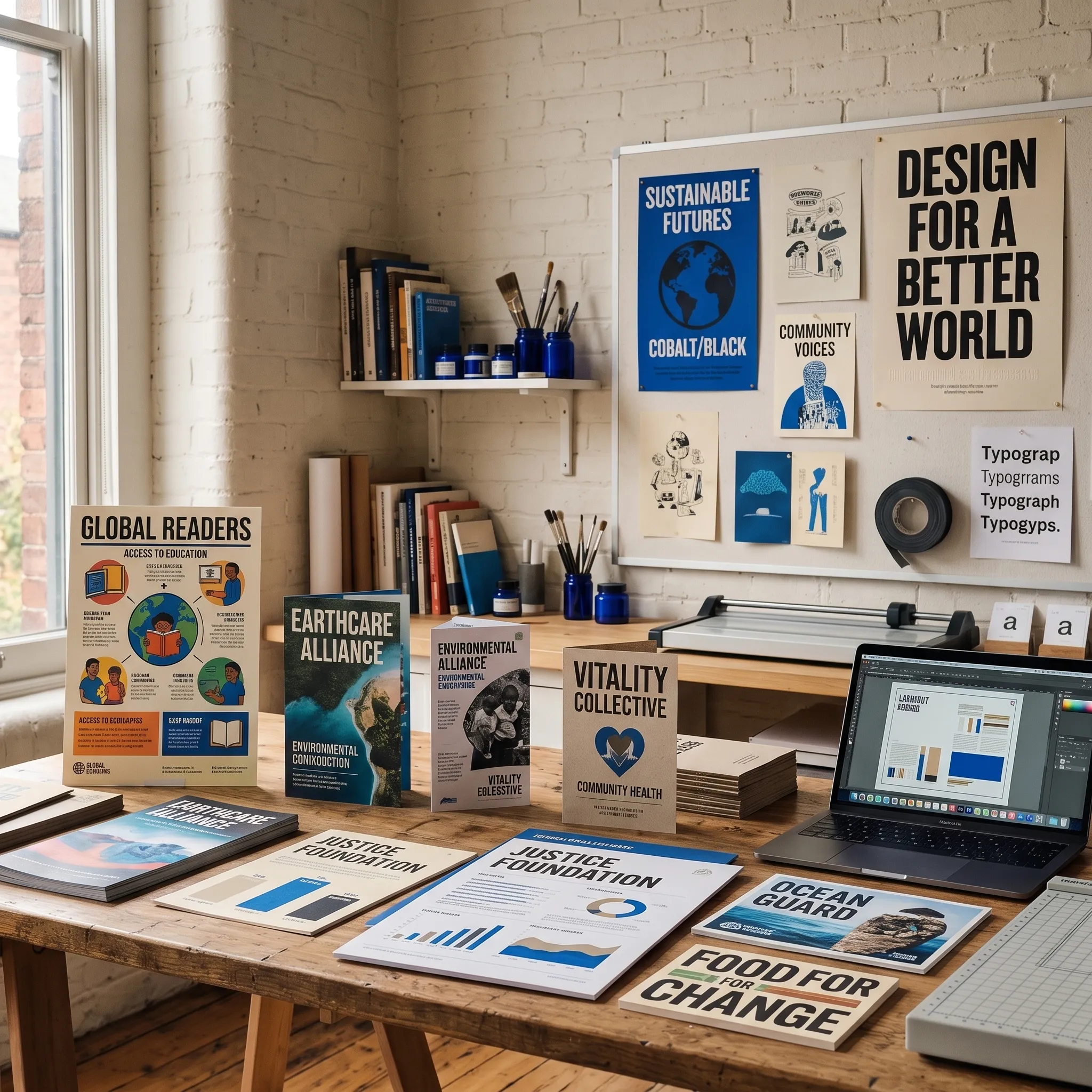 nonprofit brand identity and print design for community environmental campaign