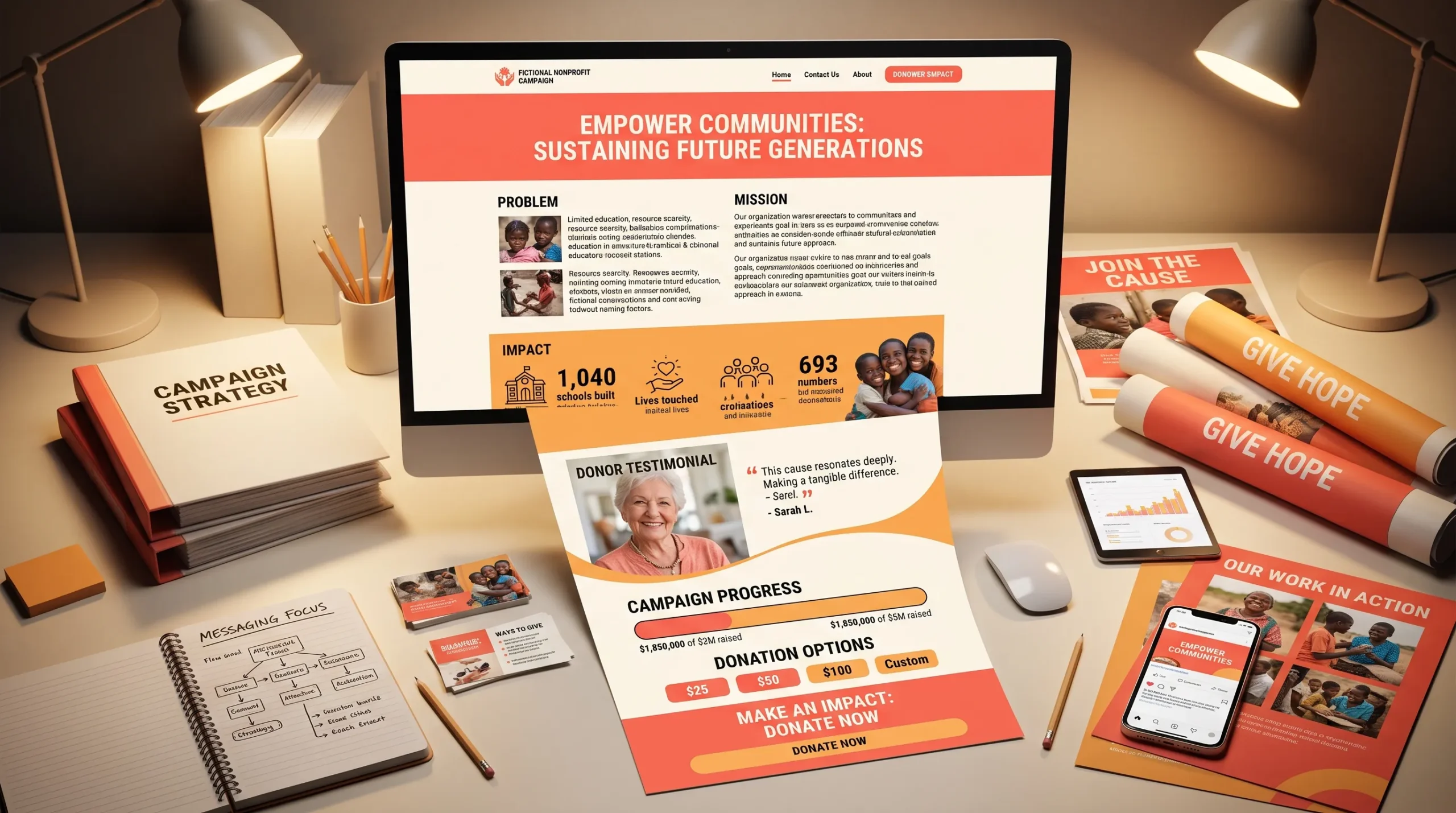nonprofit campaign website design with community impact and donation strategy