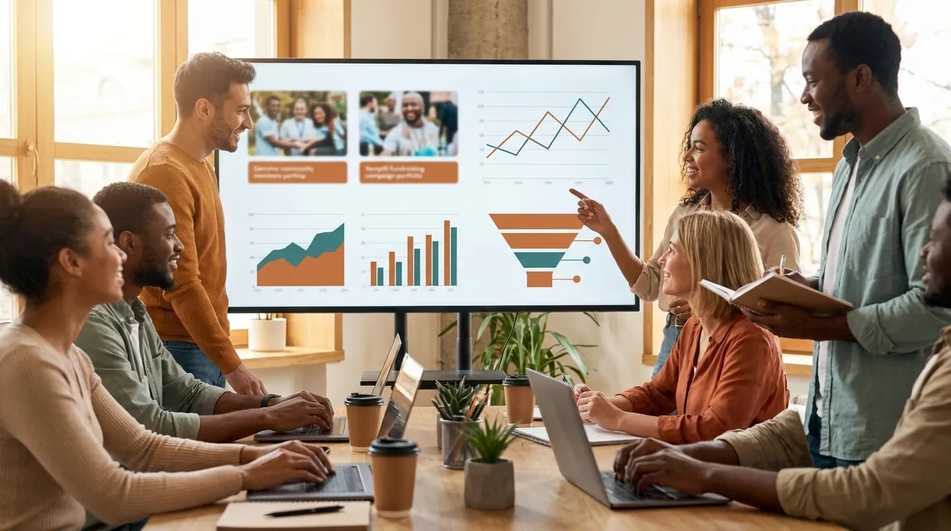 nonprofit marketing team analyzing Meta Ads campaign performance