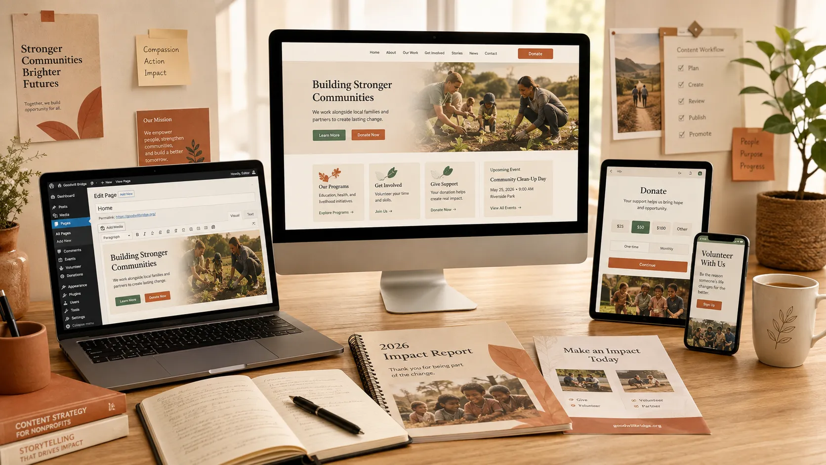 nonprofit website design case study with content strategy and responsive layouts